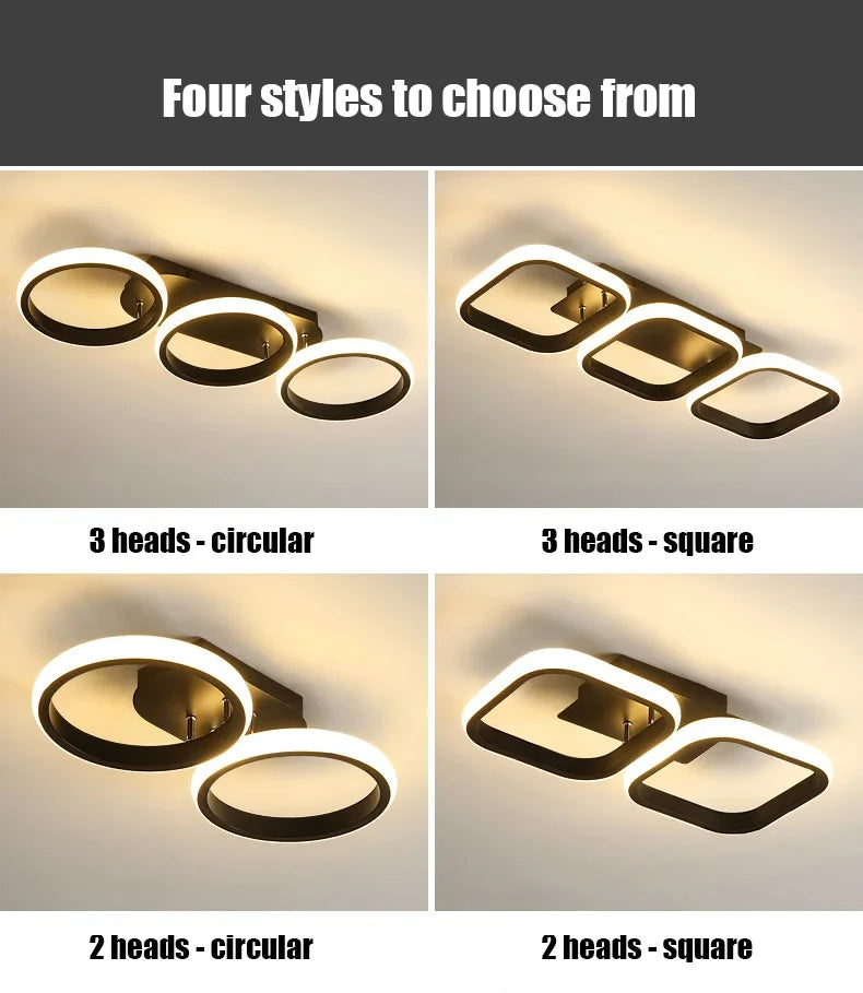 LED Ceiling Light 3 colors Modern Round Square-shaped For Hallway Bedroom Checkroom Living Room Restaurant Staircase Lighting