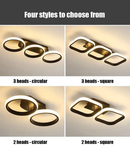 LED Ceiling Light 3 colors Modern Round Square-shaped For Hallway Bedroom Checkroom Living Room Restaurant Staircase Lighting