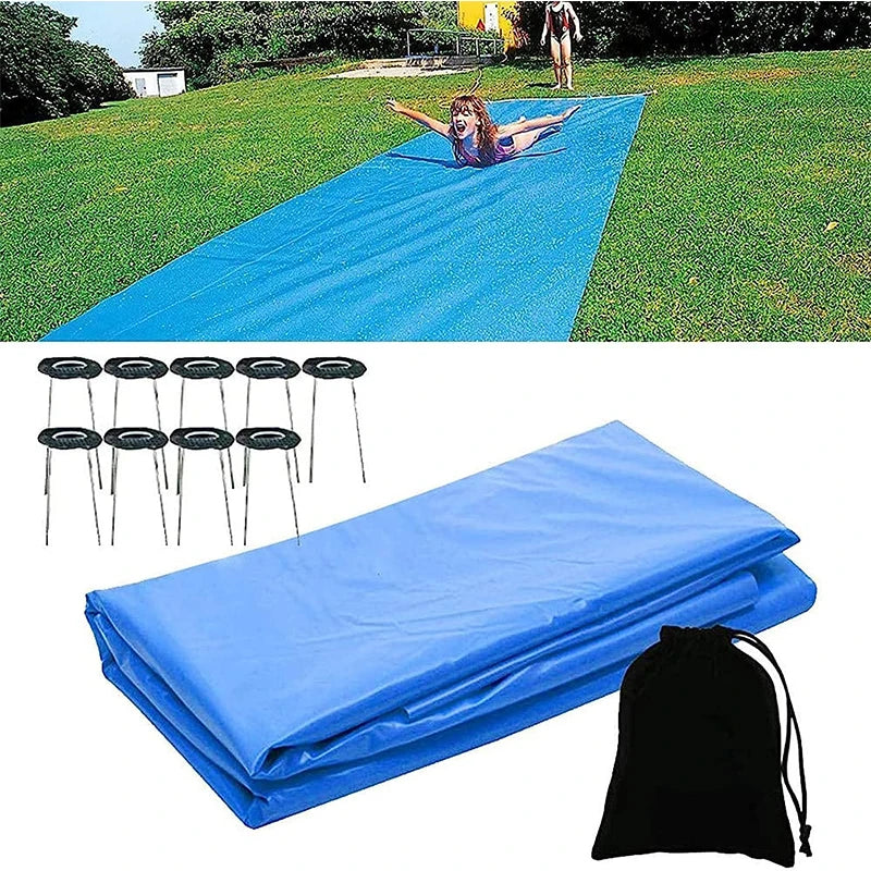 8M Lawn Slip Water Slide Heavy Duty Slip Slide Tarp Waterproof Slip Waterslides Outdoor Backyard Lawn Summer Party Water Games