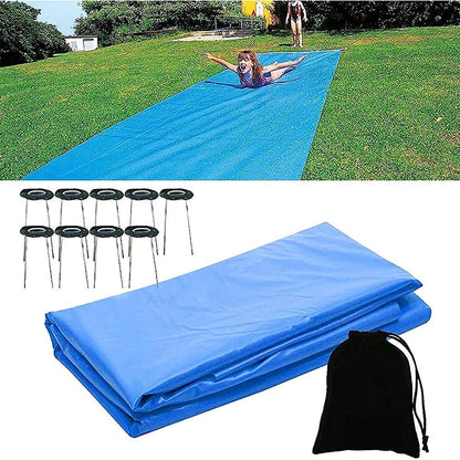 8M Lawn Slip Water Slide Heavy Duty Slip Slide Tarp Waterproof Slip Waterslides Outdoor Backyard Lawn Summer Party Water Games