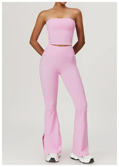 Yoga Pants Women High Waist Lift Hip Fitness Running Training Sweatpants Micro Pants Slim Slim Flared Pants Outer Wear