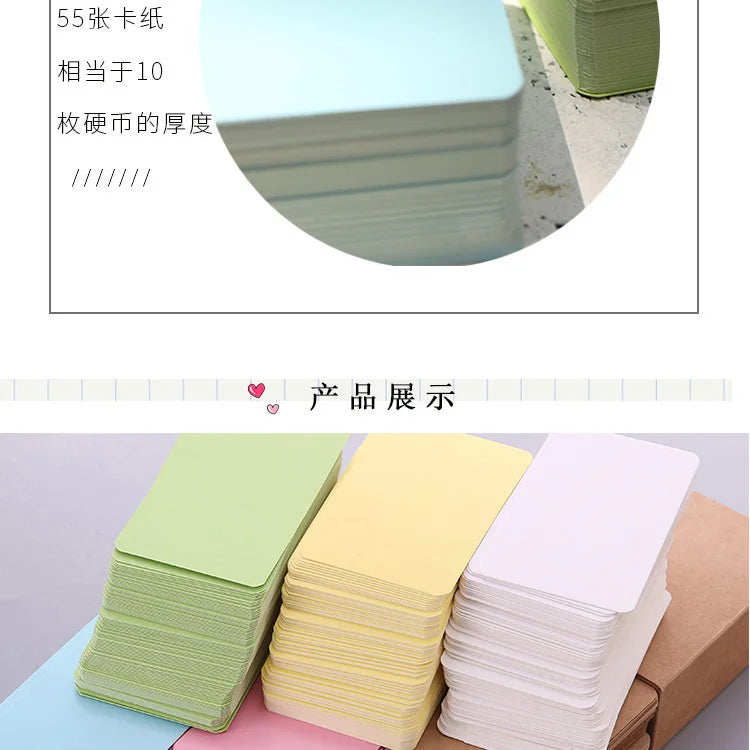 100pcs/box Kraft paper card color blank business card message thank you card writing card label bookmark learning card