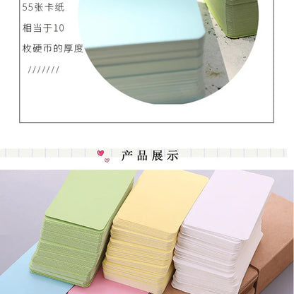 100pcs/box Kraft paper card color blank business card message thank you card writing card label bookmark learning card
