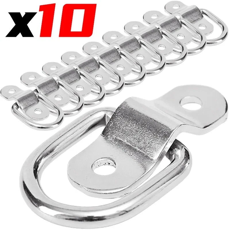 D Ring Tie Down Anchor Hook for Cargo Securing on Car Trucks Trailers Heavy Duty Metal Pull Ring Easy Surface Mount Fixing Point