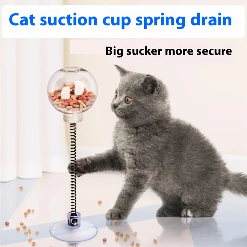 Interactive cat snack dispenser toys transparent food stuffing balls cat toys