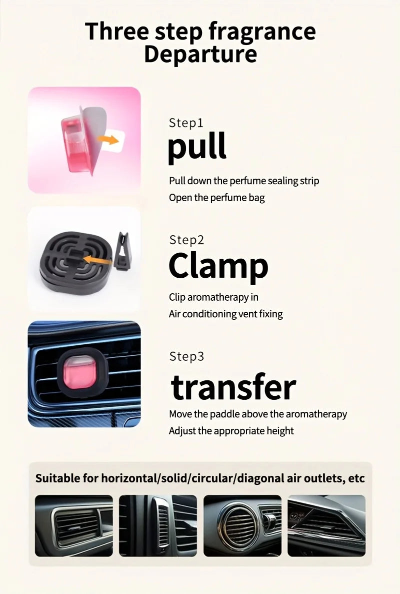 4 Pack Car Air Freshener Car Air Vent Freshener, Car Aroma Relax Long-lasting Fragrance Powerful Odor Eliminator