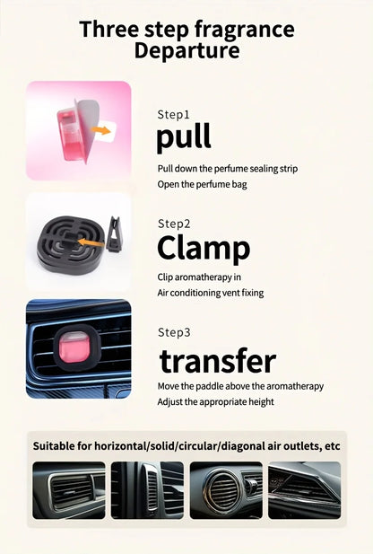 4 Pack Car Air Freshener Car Air Vent Freshener, Car Aroma Relax Long-lasting Fragrance Powerful Odor Eliminator