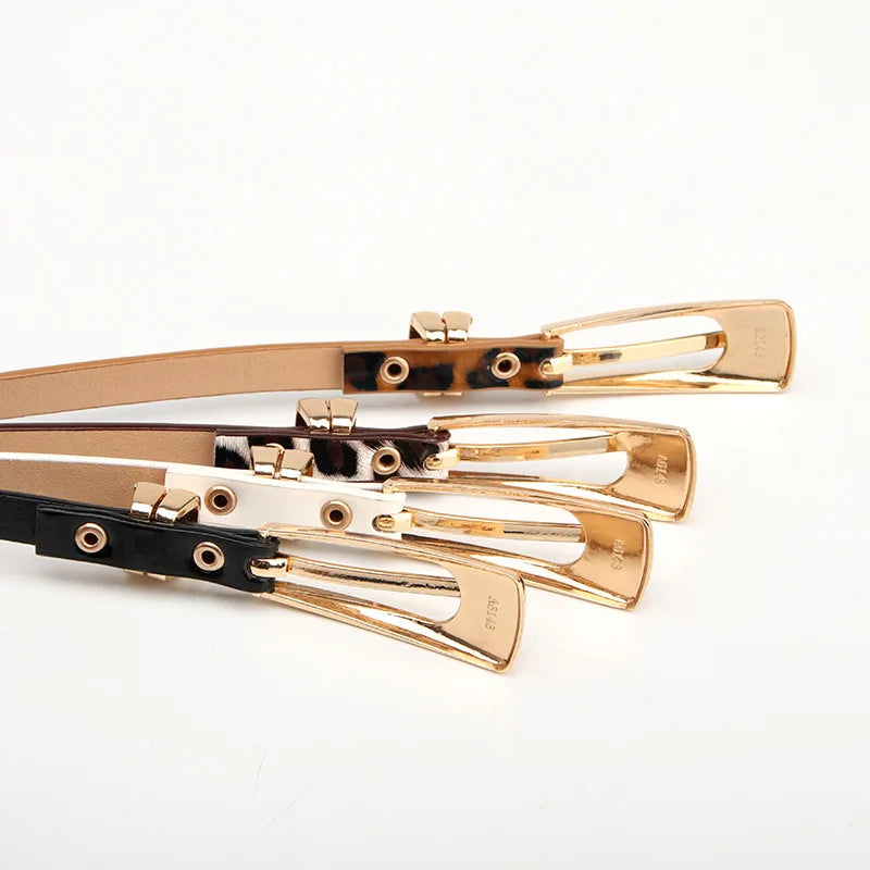 Leopard Print Belts for Woman Thin PU Belts Skirts Coat Decorative Waistbands Ladies Fashion Apparel Accessories Summer 2023 New