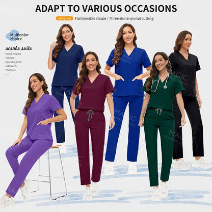 Hospital Surgical Clothes Medical Uniform Women Scrub Set Doctor Nurse Accessories Dental Clinic Scrub Set Beauty Salon Workwear