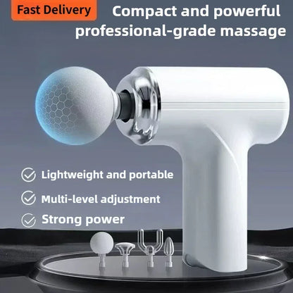 NEW Portable AI Fascial Massage Gun Electric Percussion Massager Body Relaxation With 4 Replaceable Massage Head LED Night Light