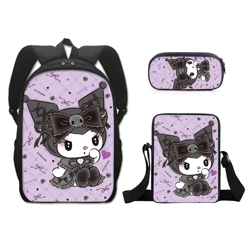 Sanrio Kuromi Backpack Sanrio Backpack Pencil Bag Student School Bag Primary and Middle kawaii Cartoon School Bag Mochila