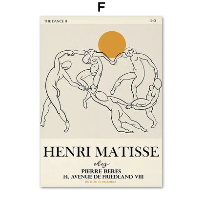 Abstract Wall Art Matisse Poster Line Face Coral Leaves Posters and Prints Canvas Paintings for Interior Pictures Room Art Decor