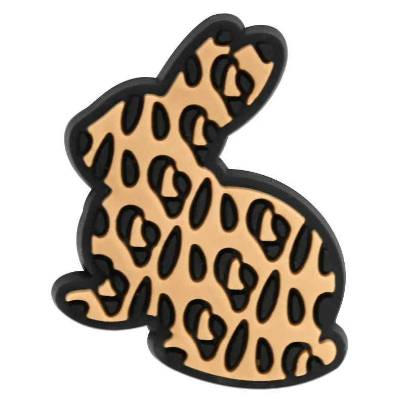 Leopard Print Shoe Charms for Crocs Pin Accessories Decoration Bracelet Wristband PVC Pin Women Party Gifts