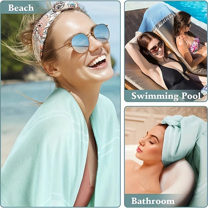 Turkish Beach Towels Pool Swim Bath Towel Sand Free Quick Dry Oversized Sandproof Compact Lightweight Extra Large Cruise Ship Es