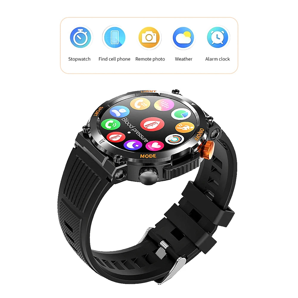 Smart Watch Men Bluetooth Call Health Monitor Sports Smart Watch IP67 Waterproof Outdoor Sports Watch 100+ Sports Modes