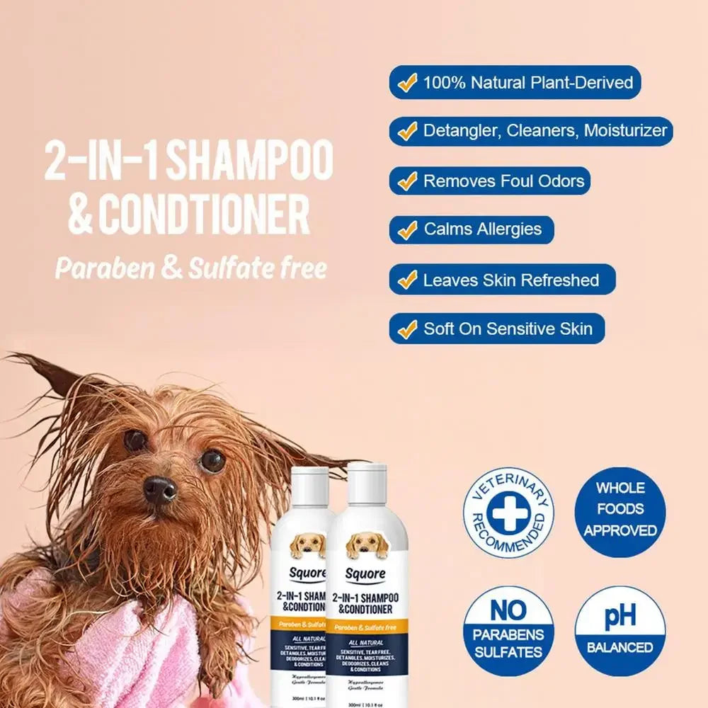 Cat Shampoo and Conditioner 300ml Dog Shampoo Conditioner Moisturizing Dog Shampoo for Sensitive Skin PH Balanced Shampoo Dog