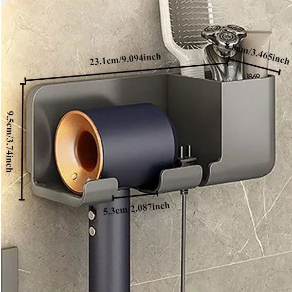 Wall-mounted hair dryer rack No punching hair dryer rack Toilet hair dryer bracket Bathroom hair dryer hanger