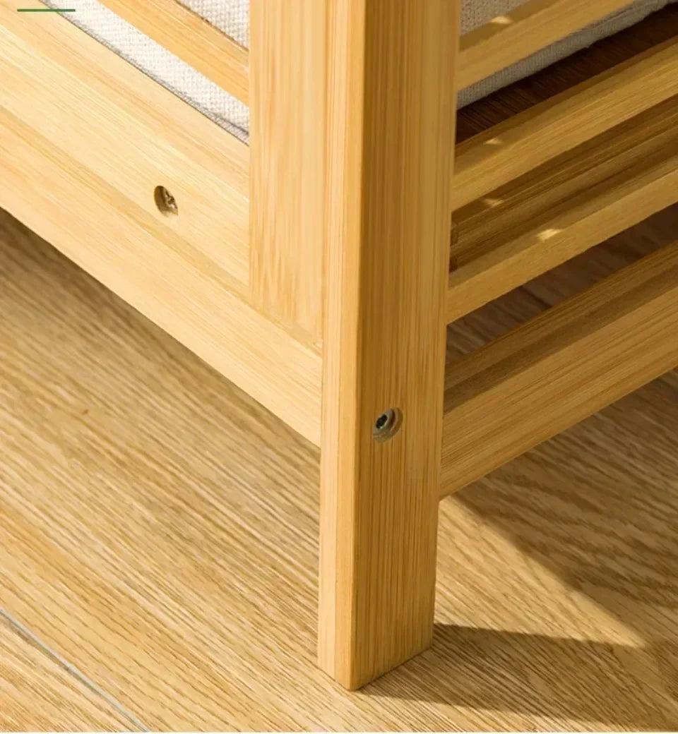 Dirty Clothes Basket Wood Vine Weaving Laundry Hamper Multi-function Bathroom Rack Large Capacity Laundry Baskets Storage Rack