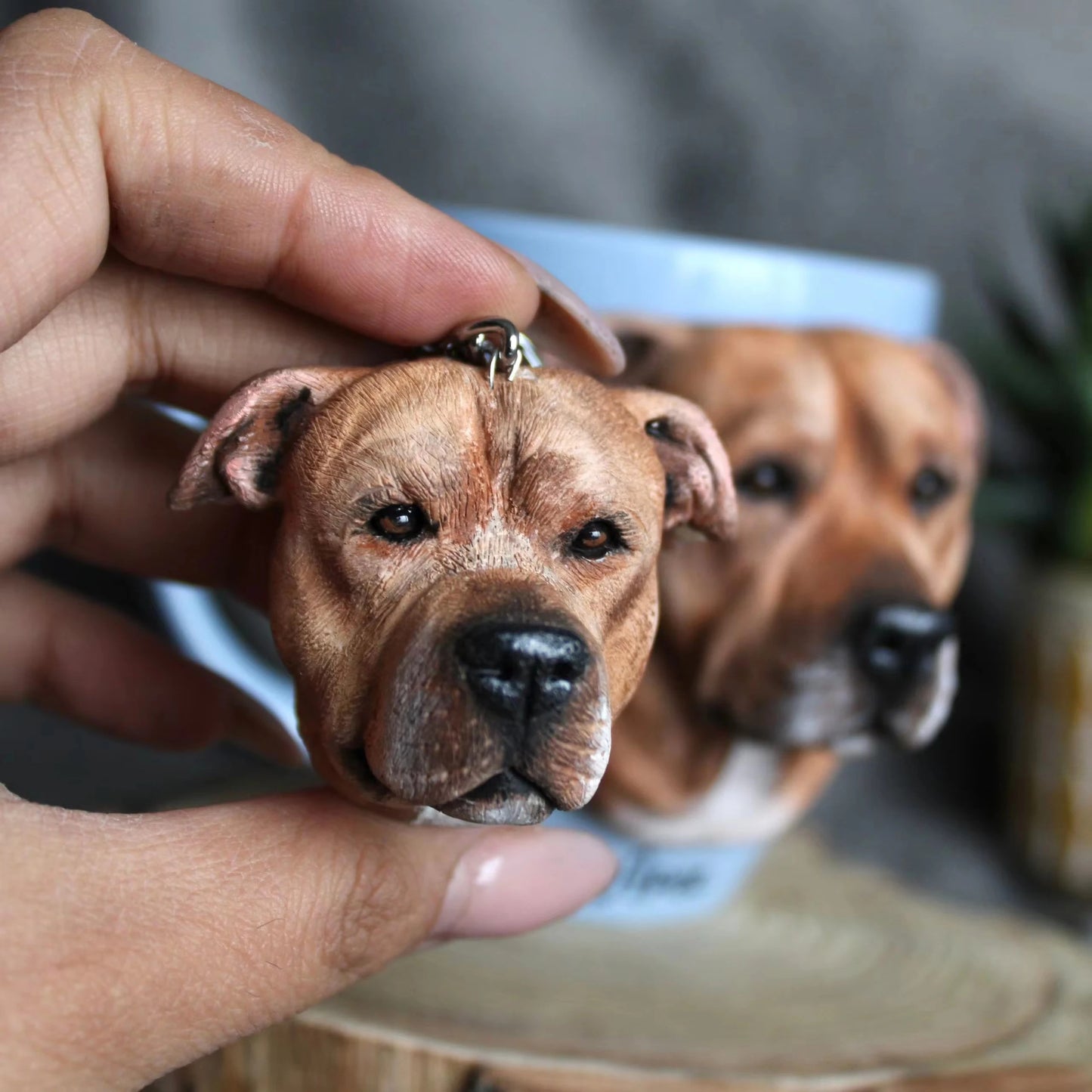 Personalized 3D Pet Portrait Pet Keychain Custom Dog Head Ornament Customized Pet Gift Pet Mini Sculpture Pet Lover Gift Ideas