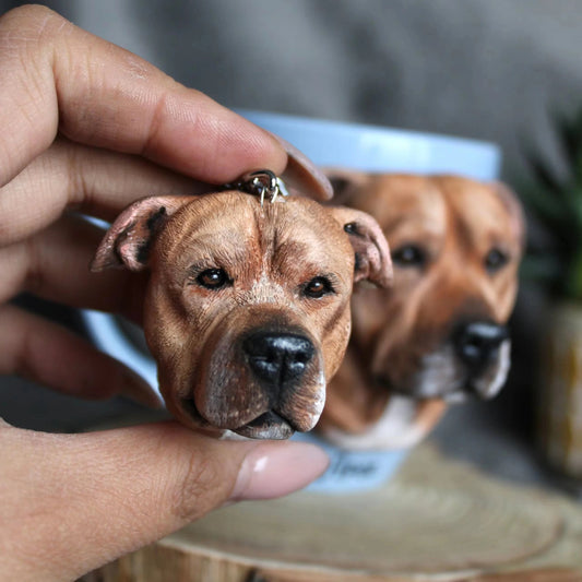 Personalized 3D Pet Portrait Pet Keychain Custom Dog Head Ornament Customized Pet Gift Pet Mini Sculpture Pet Lover Gift Ideas