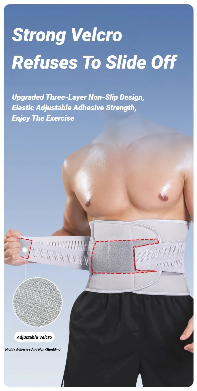 Adjustable Back Braces Waist Belt Men Women Lower Pain Relief Breathable Anti-Skid Spine Lumbar Support Trainer Trimmer Fitness