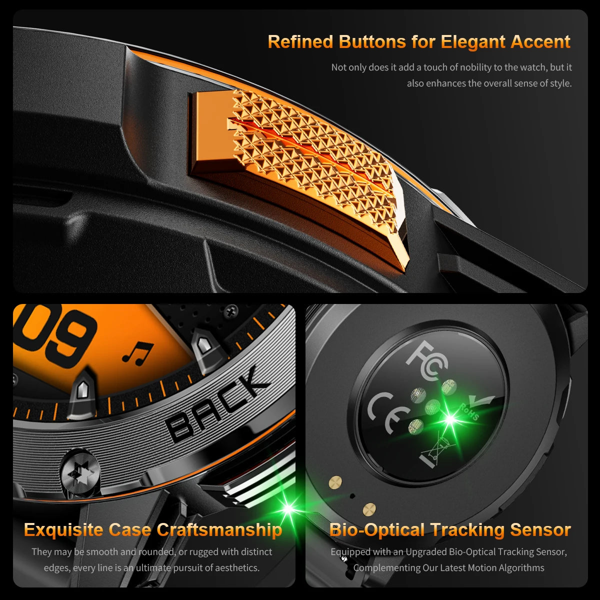 New Military Sports GPS Smart watch AMOLED HD IP68 outdoor NFC Sport Watch Fitness tracker Health monitor BT call LED flashlight