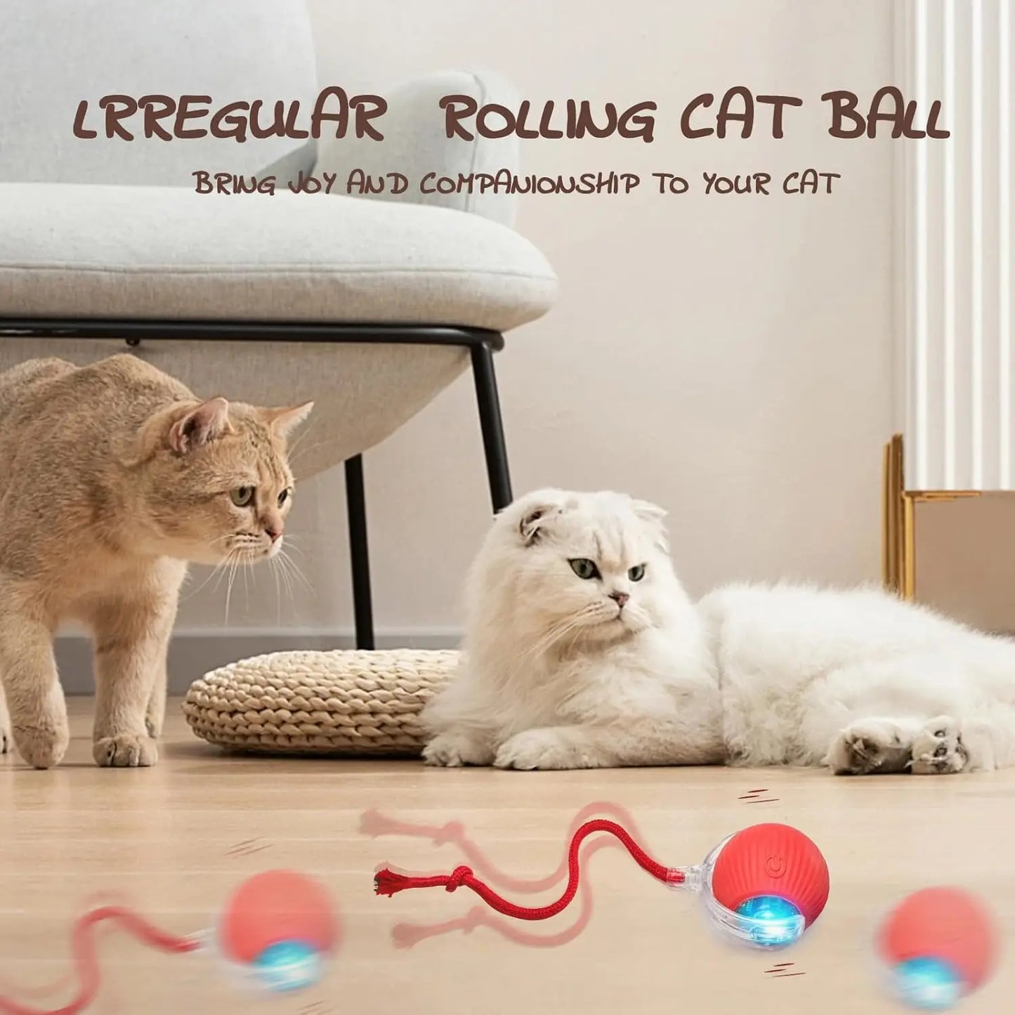 Interactive Cat Ball Toys Active Rolling Ball for Cats Smart Interactive Cat Toys Electric Cat Toy Ball Rechargeable Pet Toys