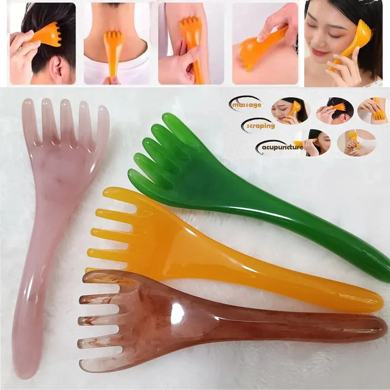 Head Massager Scalp Gua Sha for Body Neck Leg Massage Five-claw Head Scraping Stick Massage Scraping Claw Massage Visage Relax