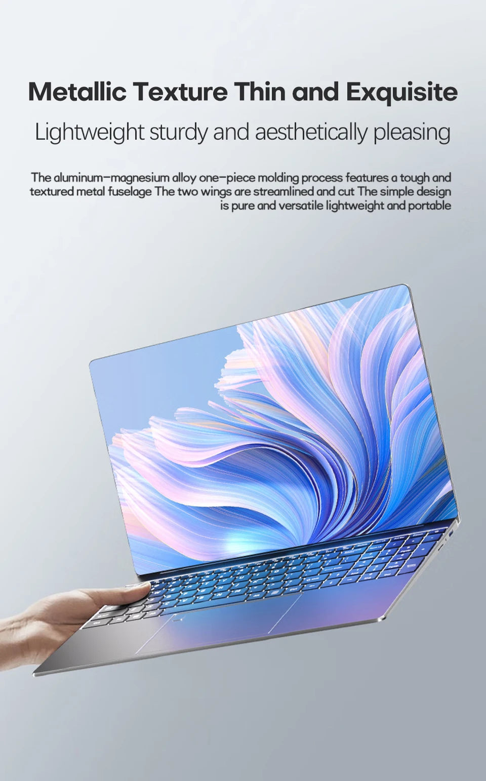 15.6 inch Laptop Computer intel Pentium 7505 Dual Core Laptops Windows 11 Pro Portable PC Gamer Notebook with Fingerprint Unlock
