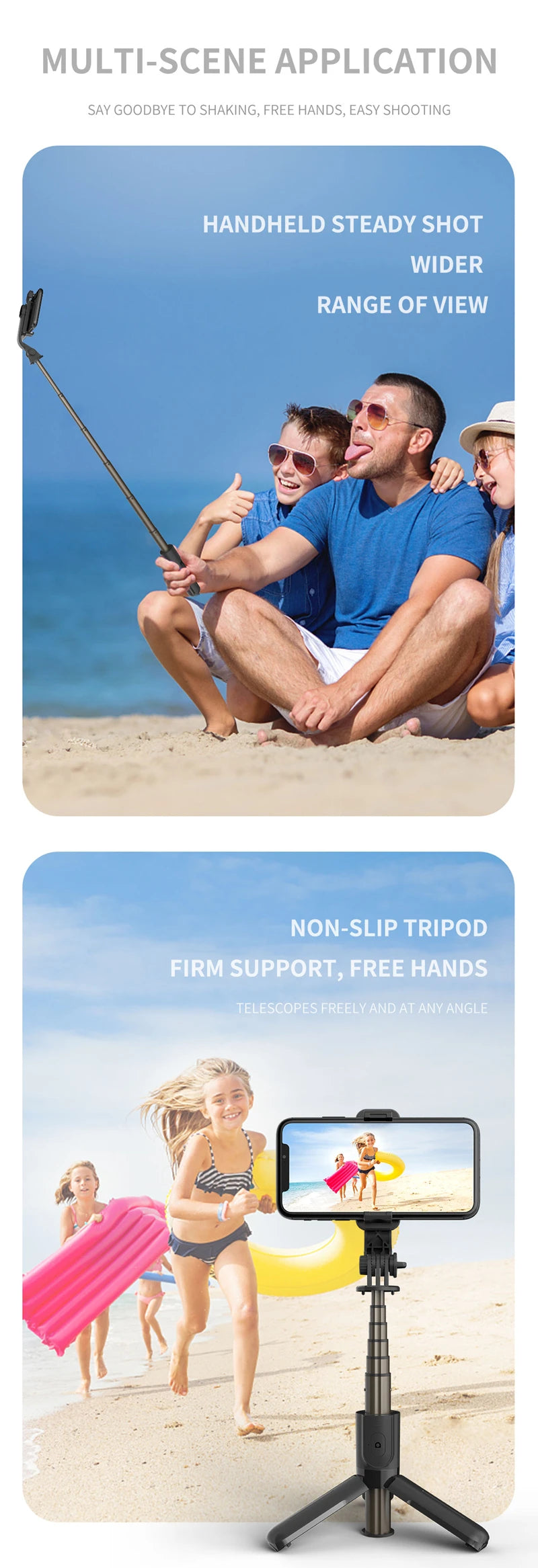 Xiaomi Selfie Stick 1m with Wireless Bluetooth LED Fill Light Extended Tripod with Remote Shutter for Android IOS Cellphone