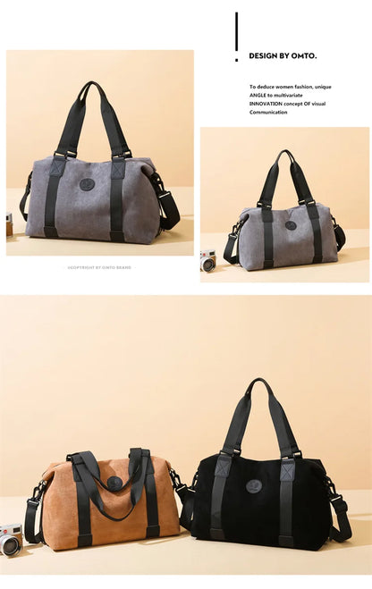 Men's Large Capacity Fashionable Short Distance Travel Totes New Suede Travel Handbag Women's Portable Sports and Fitness Bag