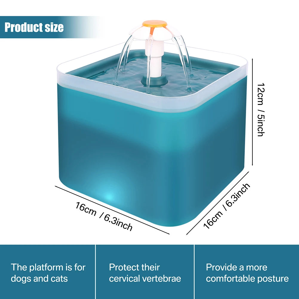 2/3L Cat Water Fountain Auto Recirculate Filter Large Capacity Filtring Cat Water Drinker USB Electric Mute Cats Water Dispenser