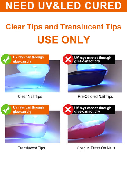 Solid Nail Glue Nail Tips Gel for Press On Nails,Acrylic Nail Gel for Manicure Extension,False Nails Adhesive Glue Long Lasting