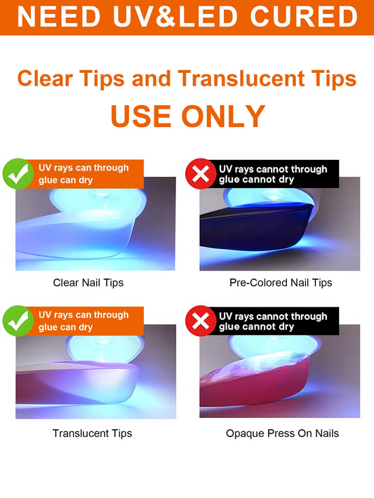 Solid Nail Glue Nail Tips Gel for Press On Nails,Acrylic Nail Gel for Manicure Extension,False Nails Adhesive Glue Long Lasting