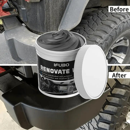 Multi-purpose automotive interior renovation wax plastic parts repair agent, tire protection agent, whitening agent, sponge