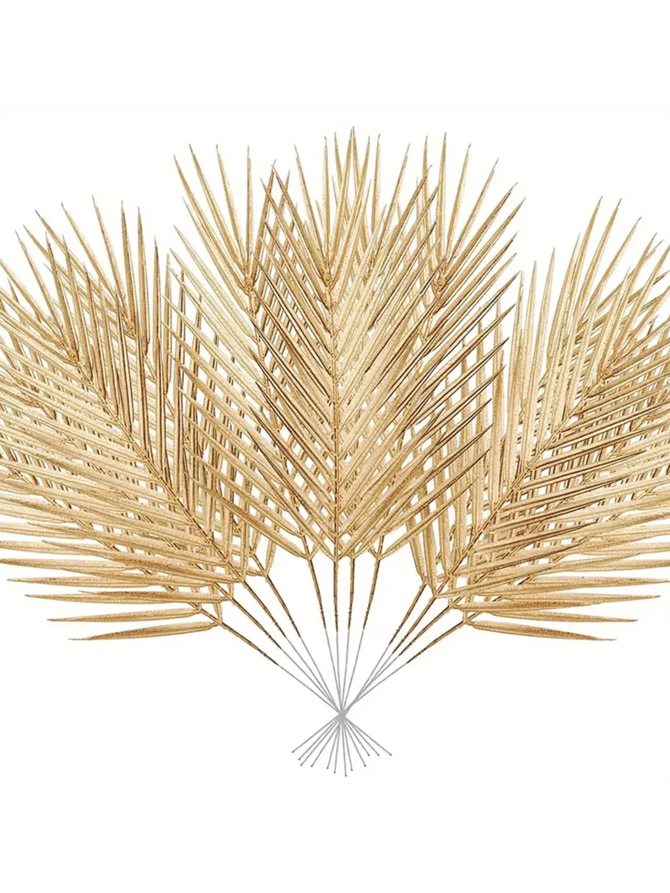 6/12 gold faux palm fronds, outdoor faux palm fronds, fake tropical palm fronds, birthday and wedding party decorations