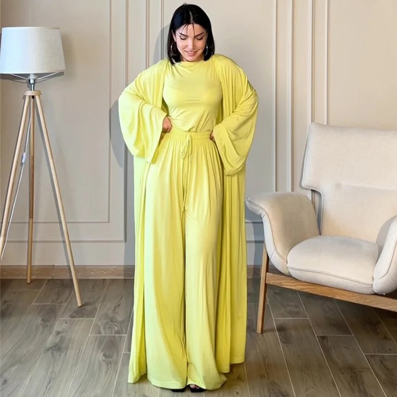 Women's clothing 2025 spring and summer new casual loose jacket sleeveless vest wide-leg trousers three-piece club clothing Vest