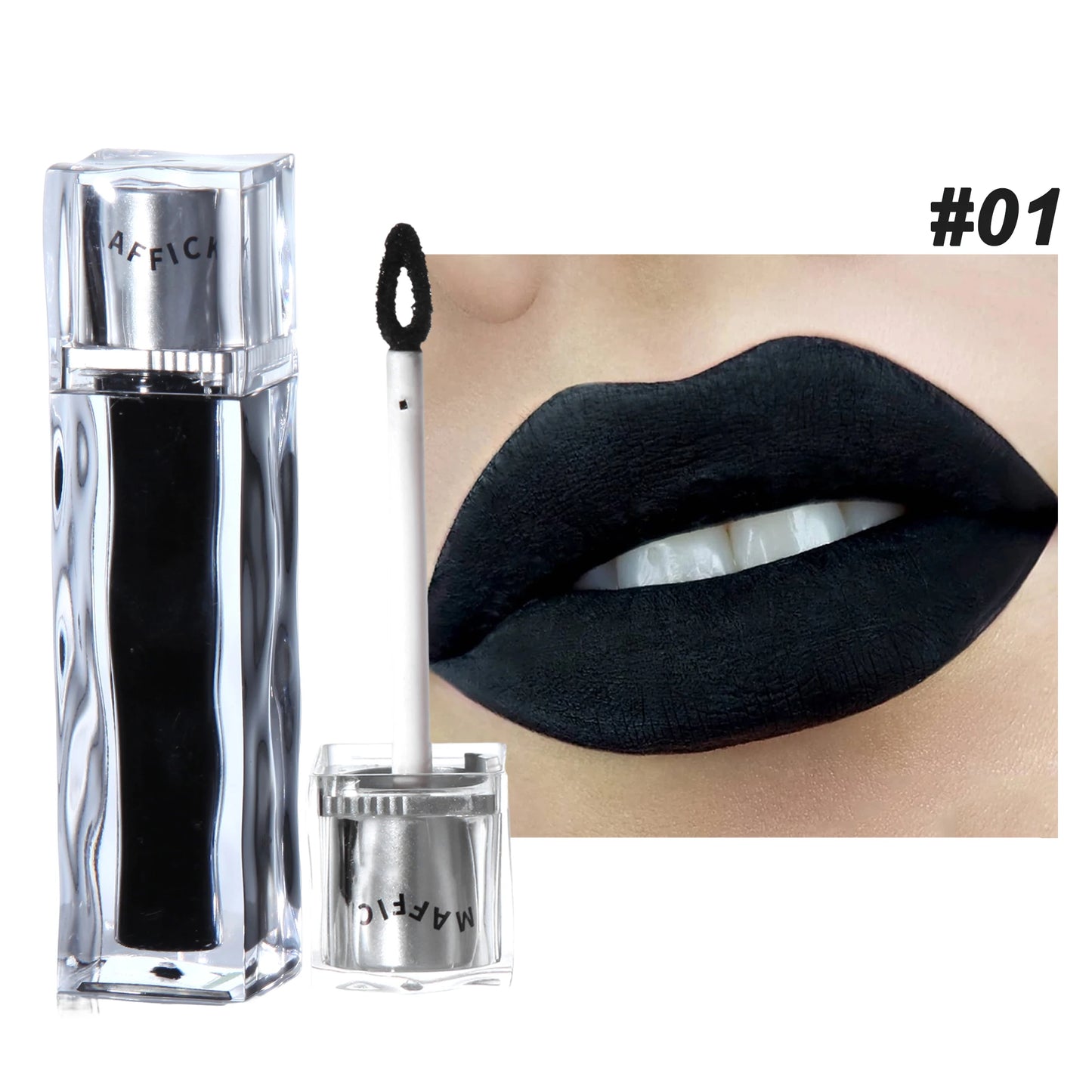 MAFFICK Black Lipstick Lip Stain Waterproof Lightweight Matte lipgloss purple/blue/white