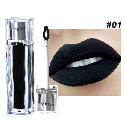 MAFFICK Black Lipstick Lip Stain Waterproof Lightweight Matte lipgloss purple/blue/white