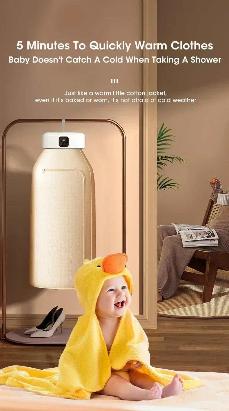 Mini Portable Foldable Electric Dryer with Intelligent Timer Fast Drying Household Cabinet Compact Travel Drying Bag Included