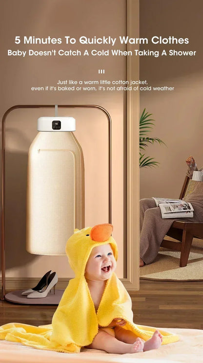 Mini Portable Foldable Electric Dryer with Intelligent Timer Fast Drying Household Cabinet Compact Travel Drying Bag Included