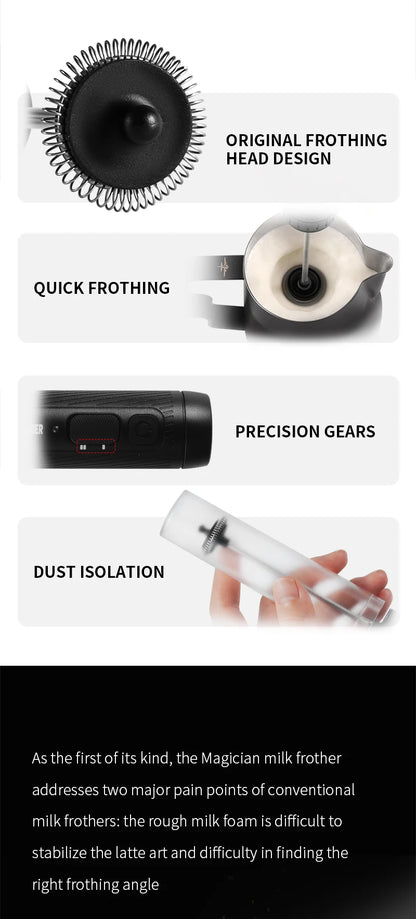 MHW-3BOMBER Official New Electric Milk Frother Handheld Wireless Blender Latte Cream Egg Beater Food Blender
