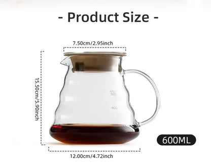 600ml Glass Coffee Carafe, Coffee Pot Clear Standard Coffee Server for Pour Over Coffee Maker