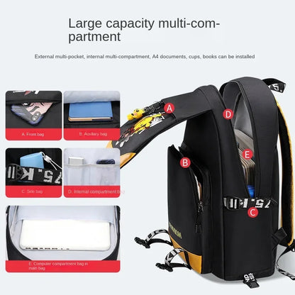 TAKARATOMY Backpack Trolley School Bag Pikachu School Bag Stationery Storage Backpack Multifunctional Travel Bag School Season