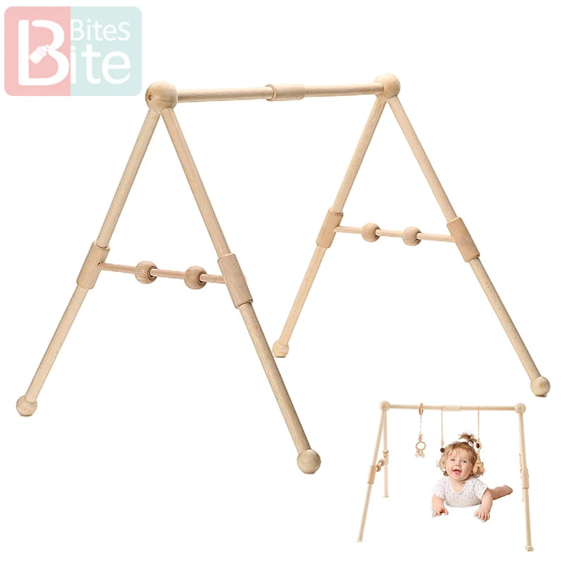 Baby Toys Play Gym Wood Baby Toy 0 to 6 Months Activities for Baby Wooden Newborn Furniture Baby Activity Gym Baby Rattle Toys