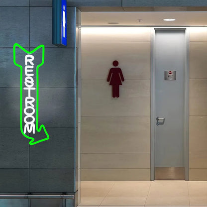 LED Rest Room Neon Sign For Wall Decor,  Bathroom Hotels, Bars, Hospitals, Homes And Other Places With Toilets,USB Powered.