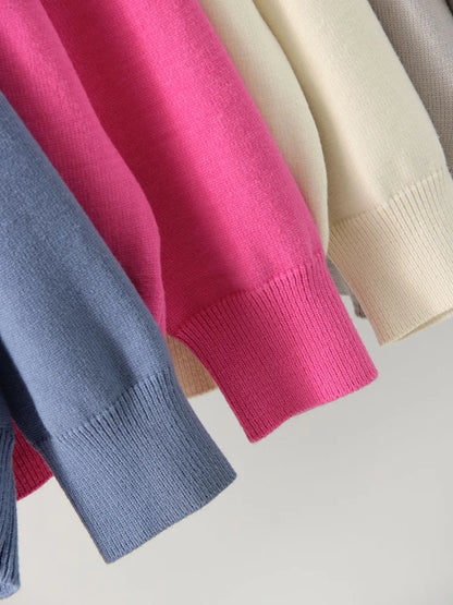 Blue Oversize Sweaters For Women Winter Thick Beige Pullover Woman Autumn Fashion Loose O Neck Ladies Sweaters Jumpers Women