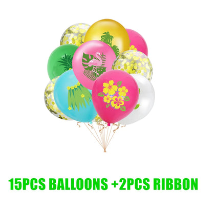 Hawaii Party Decorations Disposable Tableware Hawaii Summer Tropical Party Supplies Flamingo Aloha Birthday Party Decoration