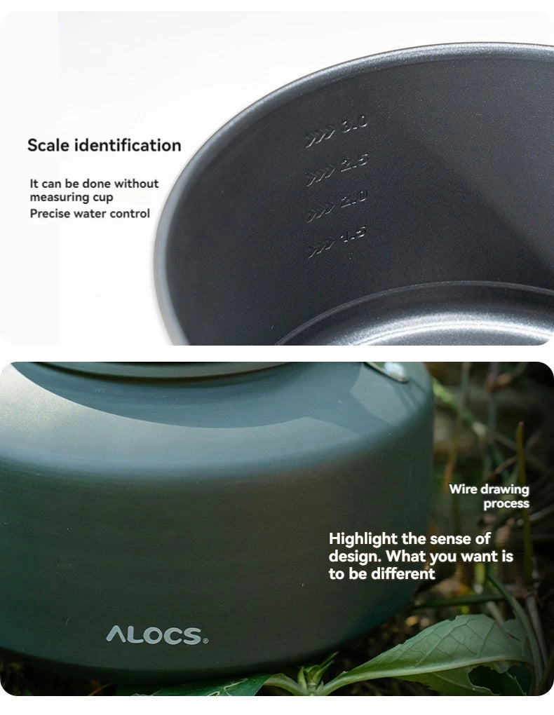 ALOCS Camping Cookware Set Outdoor Stove Kettle Frying Pan Picnic Equipment Complete Set of Portable Kitchen Gear for Hiking