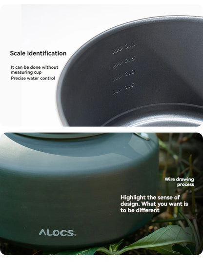 ALOCS Camping Cookware Set Outdoor Stove Kettle Frying Pan Picnic Equipment Complete Set of Portable Kitchen Gear for Hiking